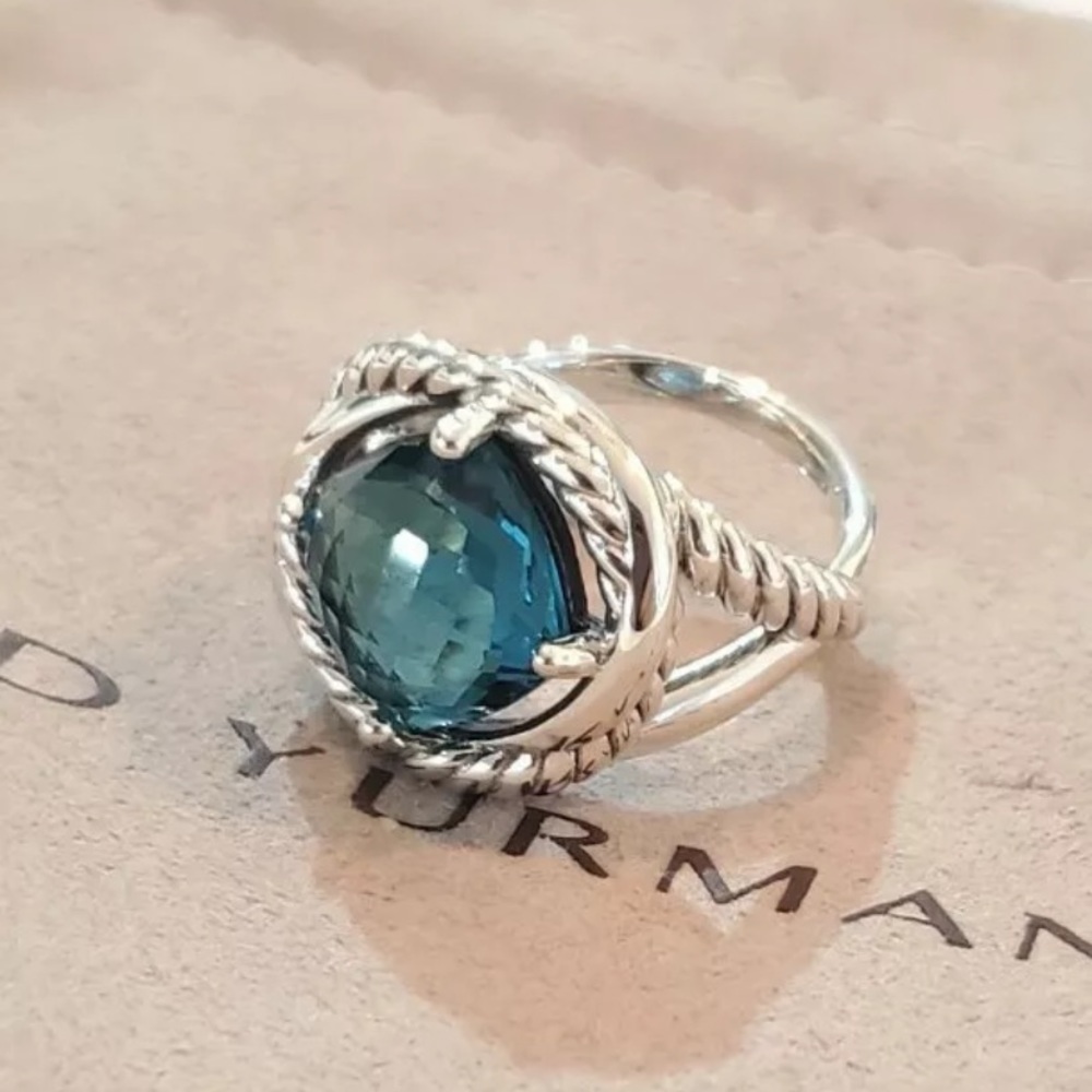 David Yurman Infinity 11mm Blue Topaz Ring